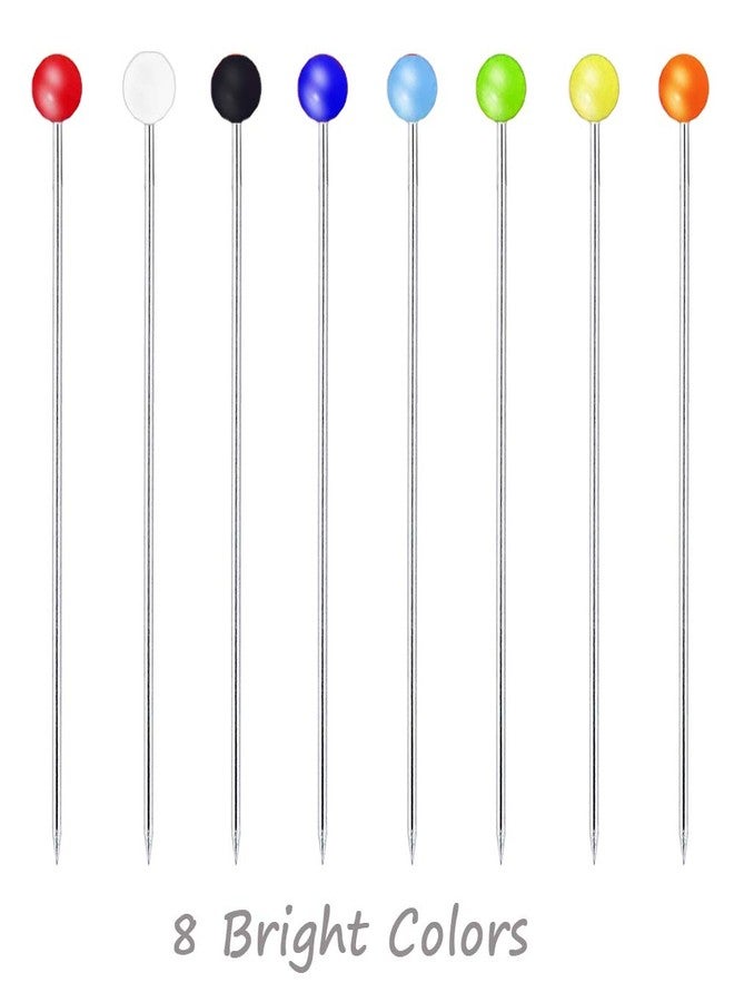 Benvo 250Pcs 1.5 Inch Sewing Pins with Glass Pearl Head Pins Straight Quilting Pins Multicolor Ball Head Pins with Hanging Plastic Contain Box for Fabric Dressmaker Jewelry Decoration - Image 3