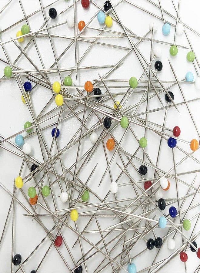 Benvo 250Pcs 1.5 Inch Sewing Pins with Glass Pearl Head Pins Straight Quilting Pins Multicolor Ball Head Pins with Hanging Plastic Contain Box for Fabric Dressmaker Jewelry Decoration - Image 5