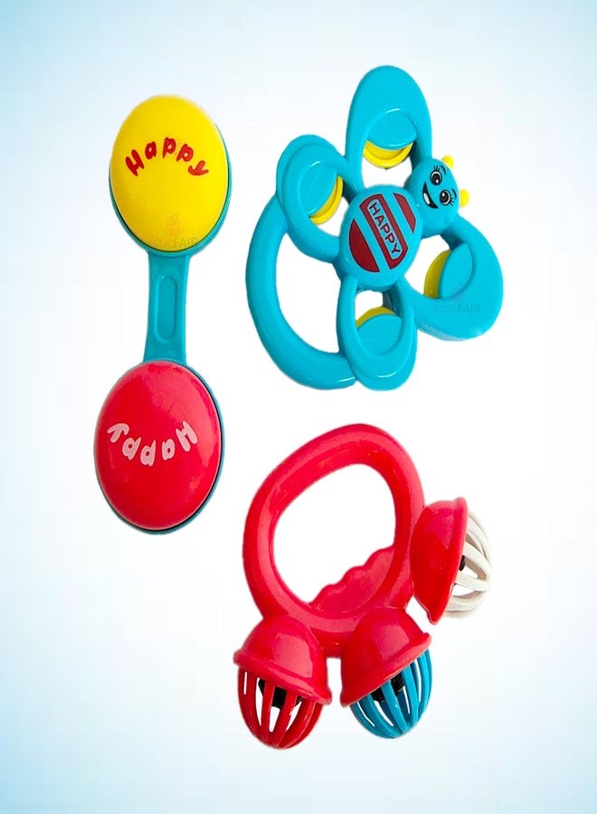 ROSEFAIR Plastic Baby Rattles Toys Set, Infant Grab Shake Rattle, Sensory Teether, Development Learning Music Toy, Newborn Gift 0-12 Months, Multicolor (Multicolor-04) - Image 3
