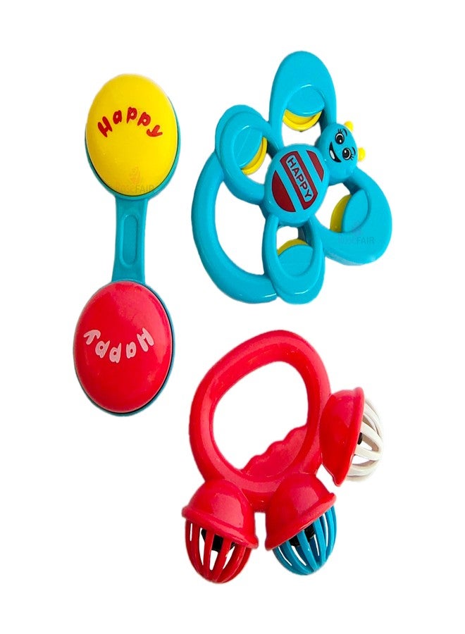 ROSEFAIR Plastic Baby Rattles Toys Set, Infant Grab Shake Rattle, Sensory Teether, Development Learning Music Toy, Newborn Gift 0-12 Months, Multicolor (Multicolor-04) - Image 1