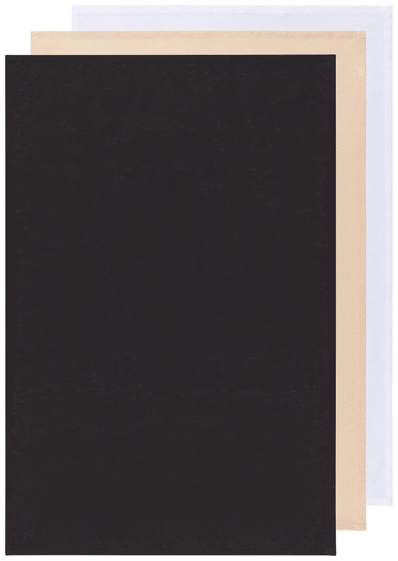 Now Designs Floursack Kitchen Towels, Set of Three, Black/Oyster/White - Image 2
