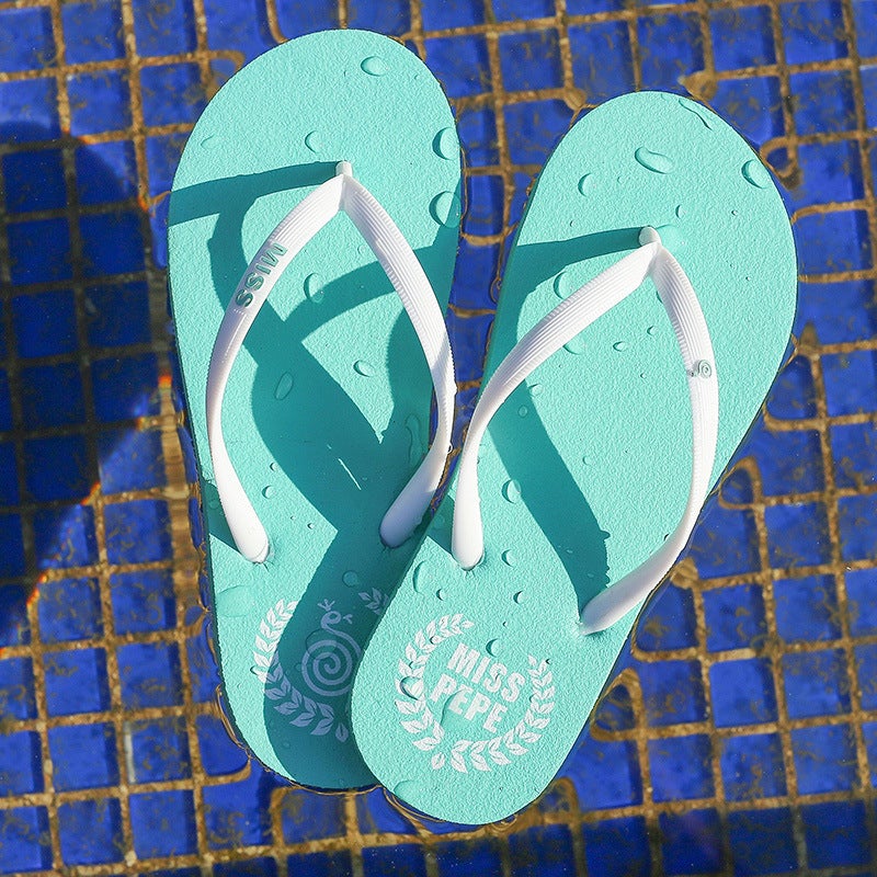 Summer Lightweight Non-Slip Flip-Flops for Women - Simple Solid Color Design