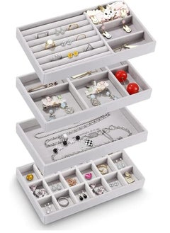 Jewelry Trays Organizer, Closet Drawer Accessories Tray Set Of 4 Drawer Organizer For Earring, Ring, Gadgets & Cosmetics, Display Organizer Necklace Storage Showcase Bracelet Removable Tray - pzsku/Z3913714465B11A0238EAZ/45/_/1740167518/3a6a9a47-2dcf-403a-b205-83aadb7f5601