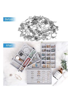 Jewelry Trays Organizer, Closet Drawer Accessories Tray Set Of 4 Drawer Organizer For Earring, Ring, Gadgets & Cosmetics, Display Organizer Necklace Storage Showcase Bracelet Removable Tray - pzsku/Z3913714465B11A0238EAZ/45/_/1740167538/9118a51a-104c-46c4-8043-e71318f7a558