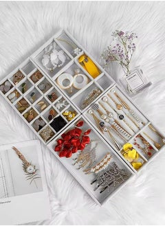 Jewelry Trays Organizer, Closet Drawer Accessories Tray Set Of 4 Drawer Organizer For Earring, Ring, Gadgets & Cosmetics, Display Organizer Necklace Storage Showcase Bracelet Removable Tray - pzsku/Z3913714465B11A0238EAZ/45/_/1740167548/f2c16fc5-2219-47fa-bb12-601a41f042c0