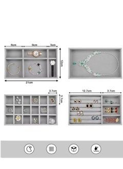 Jewelry Trays Organizer, Closet Drawer Accessories Tray Set Of 4 Drawer Organizer For Earring, Ring, Gadgets & Cosmetics, Display Organizer Necklace Storage Showcase Bracelet Removable Tray - pzsku/Z3913714465B11A0238EAZ/45/_/1740167559/421ef2f9-8e9c-4aa4-9267-32b1e55d1271