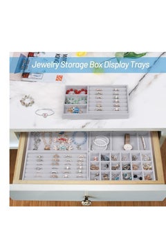 Jewelry Trays Organizer, Closet Drawer Accessories Tray Set Of 4 Drawer Organizer For Earring, Ring, Gadgets & Cosmetics, Display Organizer Necklace Storage Showcase Bracelet Removable Tray - pzsku/Z3913714465B11A0238EAZ/45/_/1740167569/4b186be3-f5c9-4a7c-a41b-d300343aaa13