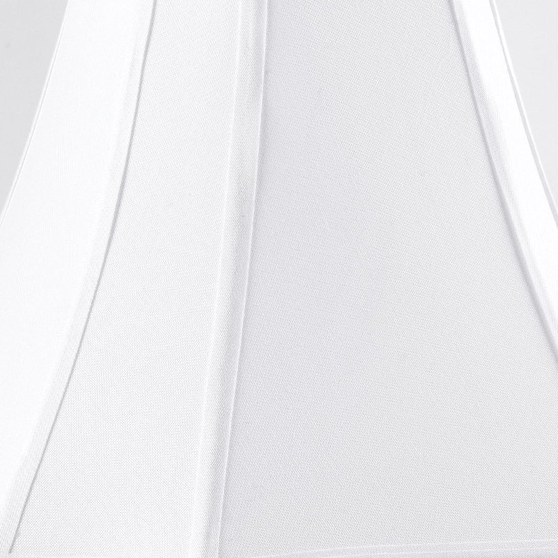 PIKOPIKO Pure White Linen Square Cut Corner Bell Lamp Shade Medium Lampshade 6.25Ã—6.25''Top13Ã—13''BottomÃ—11''Hight(Spider) Rustic Lamp Shade for Table & Floor Lamp - Lampshade Replacement - Image 2