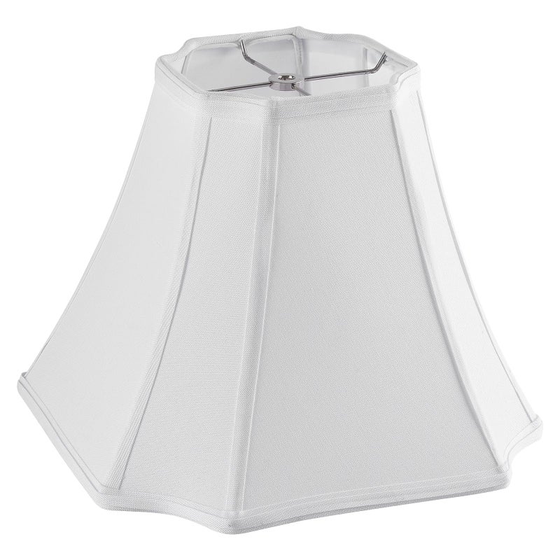 PIKOPIKO Pure White Linen Square Cut Corner Bell Lamp Shade Medium Lampshade 6.25Ã—6.25''Top13Ã—13''BottomÃ—11''Hight(Spider) Rustic Lamp Shade for Table & Floor Lamp - Lampshade Replacement - Image 1