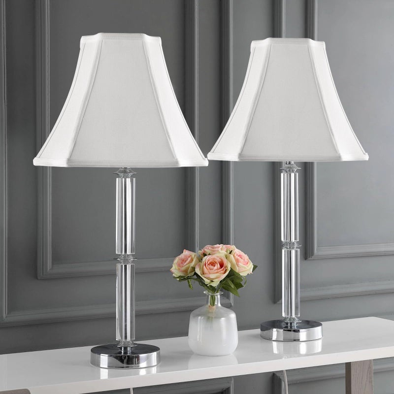 PIKOPIKO Pure White Linen Square Cut Corner Bell Lamp Shade Medium Lampshade 6.25Ã—6.25''Top13Ã—13''BottomÃ—11''Hight(Spider) Rustic Lamp Shade for Table & Floor Lamp - Lampshade Replacement - Image 5