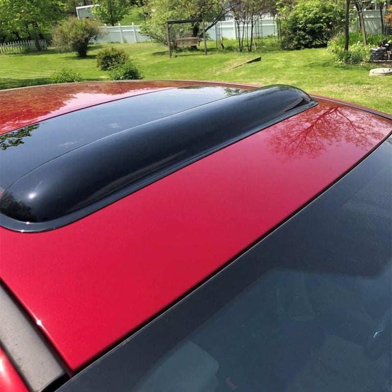 Kucaruce 43" 1100mm Universal Fit Rain Snow Guard Sun roof Wind Deflector, 1pcs Dark Smoke Tap on Auto Moonroof/Waterproof Window Visor with Double Side Tape RN110 - Image 2