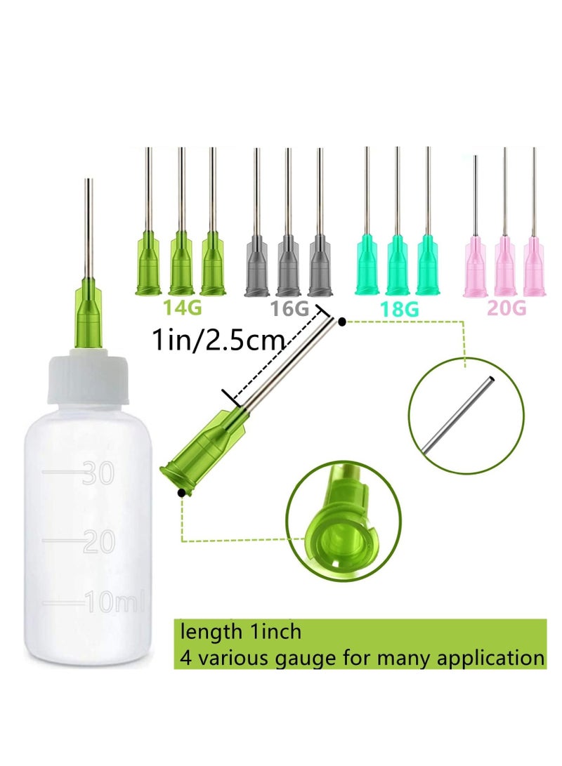 6 قطع زجاجات تطبيق الغراء، 30 مل زجاجات بلاستيكية قابلة للضغط مع طرف إبرة غير حاد 14ga 16ga 18ga 20ga لتطبيقات الغراء، طلاء الحرف اليدوية والزيت - Image 4