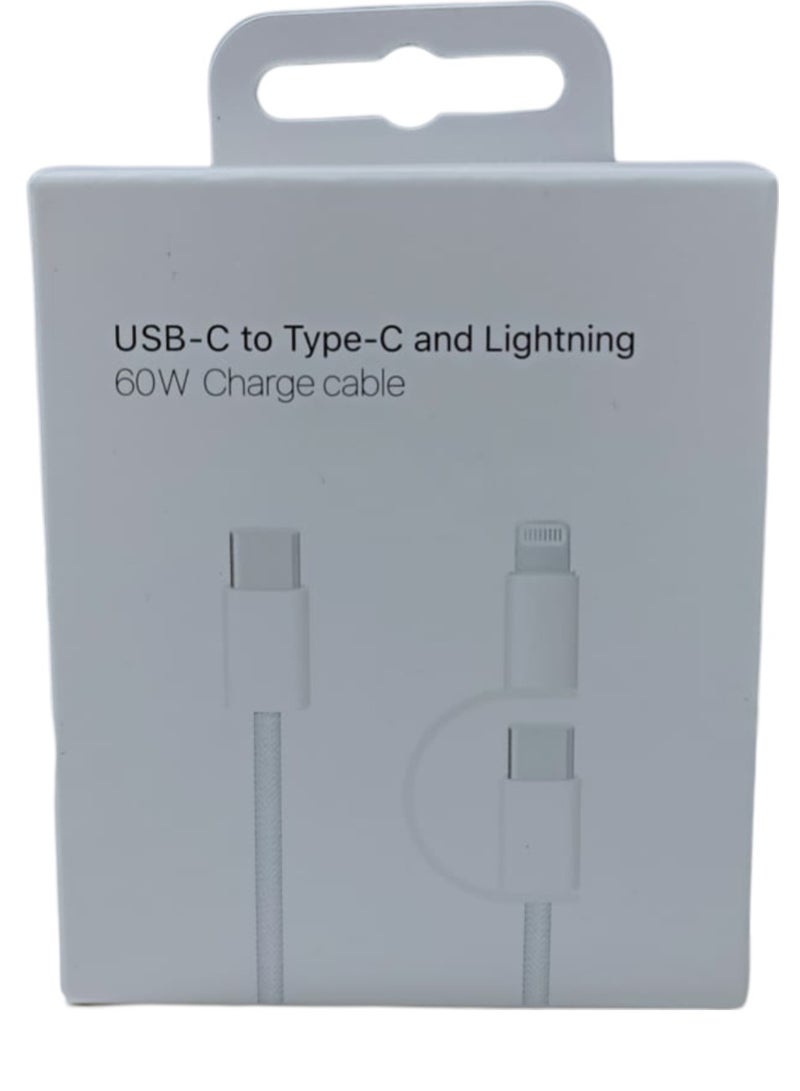 USB C to C Cable 1.2M 60W PD Fast Data Transfer Cable with iPhone Lightening Jack Compatible for iPhone 16 15 14 13, MacBook Pro/Air,iPad Pro, Samsung S24/S24 ultra,Huawei Lenovo - Image 2