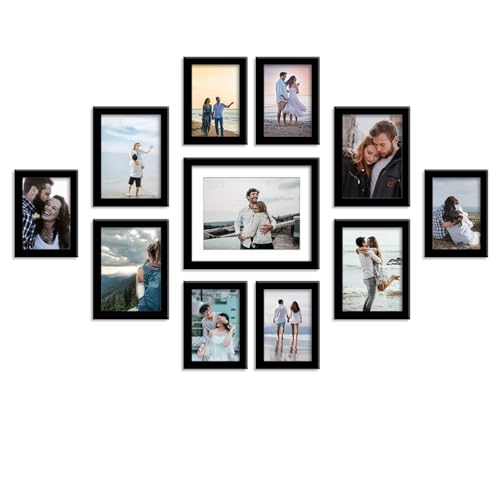 Stuthi Arts Photo Frame Set of 11 Picture Frames for Wall Hanging (8x10-1,5x7-4,4x6-6) | Photo Collage Wood Wall Mount Gift For Best Friend Boy & Girl | Customized Wall Hanging Photo Frame, | Picture Frame For Gift | (Black) - Image 2