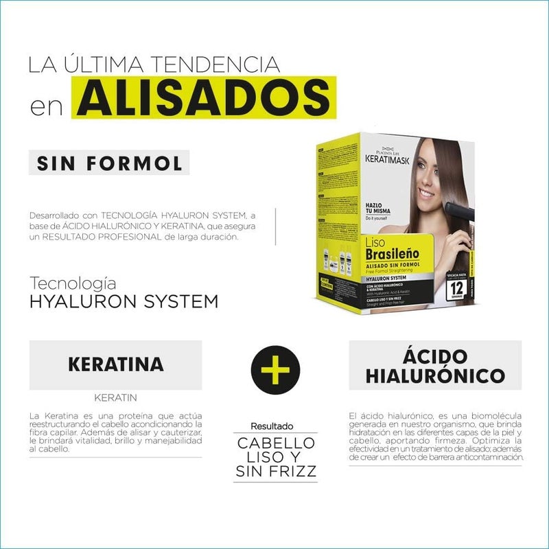 Be Natural PLACENTA LIFE KERATIMASK Brazilian Straightening Kit with Keratin and Hyaluronic Acid - Keratin Treatment- Get a perfect smooth, shiny and silky- Formaldehyde FREE - Image 5