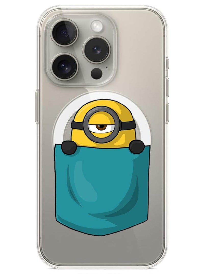 Theodor Magnetic Case for iPhone 15 Pro 6.1-inch Compatible with MagSafe Wireless Charging, Shockproof Phone Bumper Cover Minion Pocket  - Image 1