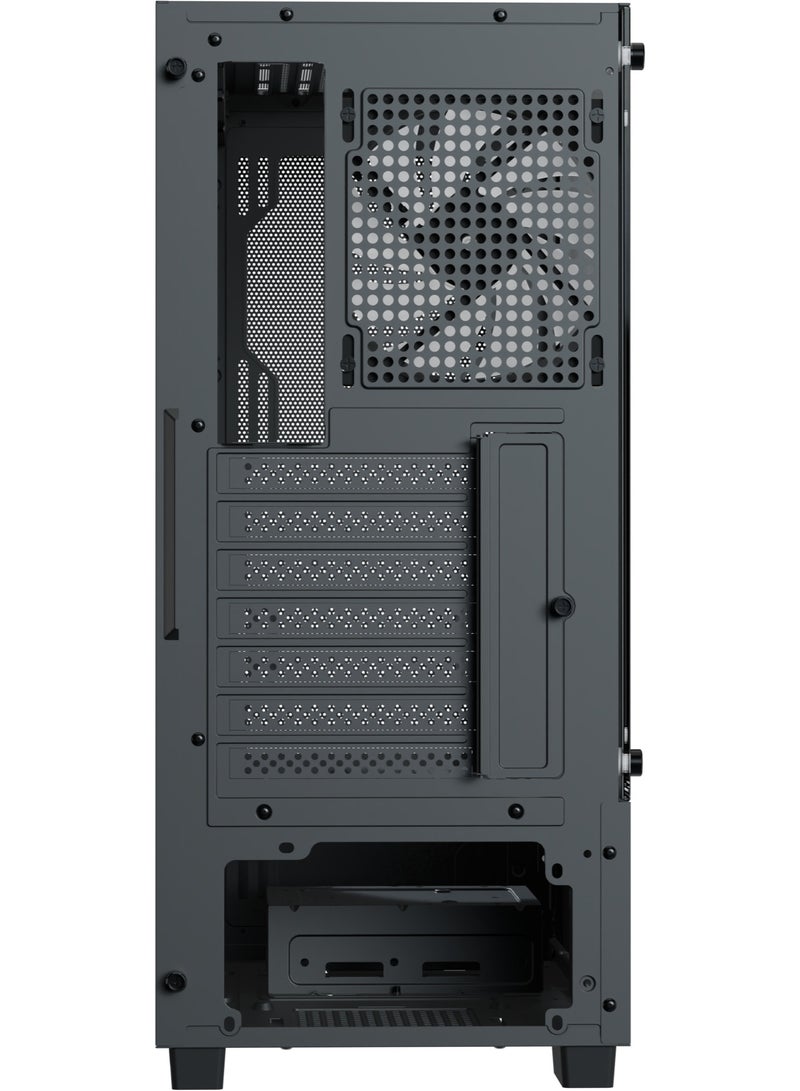 AeroCool B508A Flow Mid-Tower Case | 5 Pre-Installed ARGB Fans | High-Airflow Mesh Front | Tempered Glass Side Panel | Supports ATX/mATX/Mini-ITX | GPU Up to 340mm | 280mm Liquid Cooling Support | Magnetic Dust Filters | Spacious Cable Management | Builder Series PC Case | Black Gaming Case with Enhanced Cooling - Image 3