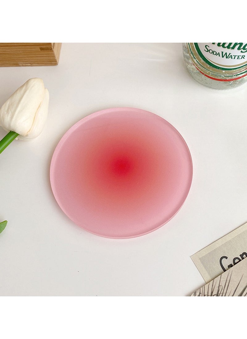Hanghaijia Acrylic Cup Mat Tabletop Protection Pad, Reusable Colorful Round Home Hotel Restaurant Drink Coasters  - Image 2