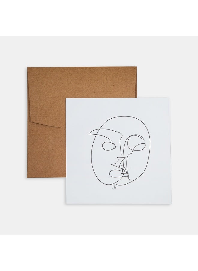 PK Design Line Drawings Face 1 Mini Poster - Image 1