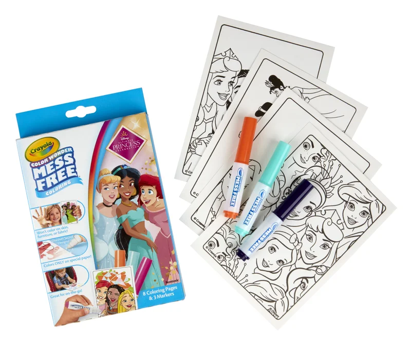 كرايولا Crayola - Color Wonder Mini Box Set, Disney Princess (Multicolour) | MESS FREE COLORING | GIFT FOR GIRLS & BOYS Ideal for ages 3+