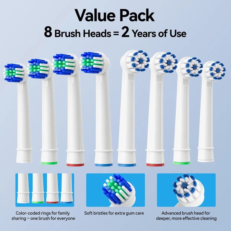 سيجو فرشاة أسنان كهربائية Seago Rotating Electric Toothbrush for Adults with 8 Heads and Travel Box Smart Display 5 Modes Waterproof SG-2607 - Image 4