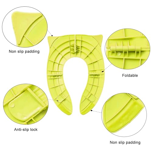 TECHHARK® Baby Potty Training Toilet Seat for Boys And Girls Kids, Non-Slip with Splash Guard, Fits Round & Oval Toilets, (TRAVEL YELLOW) - Image 3