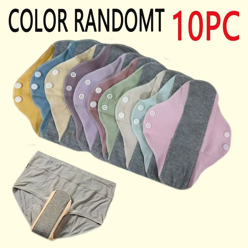 10 Pcs Assorted Varieties Reusable Thin Sanitary Pads Women Elderly Leak Proof Soft Comfortable Hygienic Protective Underwear Summer Menstrual Periods - Image 1