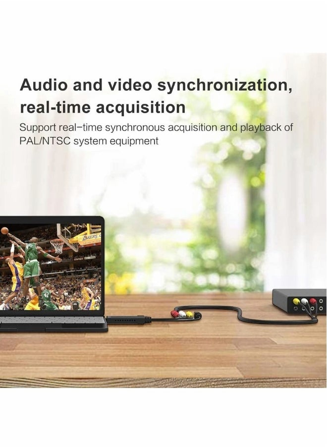 ماركة غير محددة محول USB 2.0 للصوت والفيديو، محول VHS إلى رقمي، بطاقة التقاط الفيديو لتحويل VCR والتلفزيون إلى DVD، ملحق يدعم ماك وبي سي  - Image 4