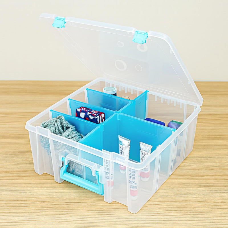ArtBin Super Satchel Double Deep Compartment Box - Art Storage with 8 Removable Compartments, Smart Closure for Craft Supplies - Image 4