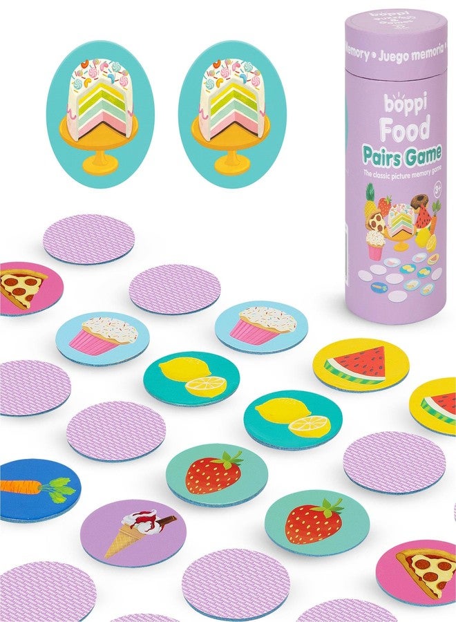 boppi Pairs Memory Game/Matching Game for Toddlers - Engaging Educational/Montessori Memory Matching Game for Kids Age 3 and Up - Food - Image 1