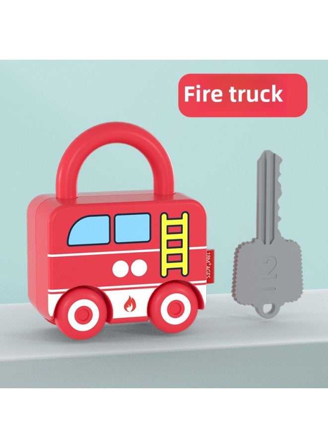 Children's Unlocking Toys Baby Digital Letters Key Pairing Kindergarten Early Education Educational Aids Manufacturers Direct Supply-Color:[Fire Truck] Bag  - Image 1