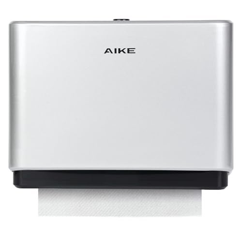 AIKE Wall Mount Paper Towel Dispenser, Fit Multifold Paper Towel Folded Size 10"x3.1" or Smaller, 200 Sheets Capacity Silver Finish - Image 1