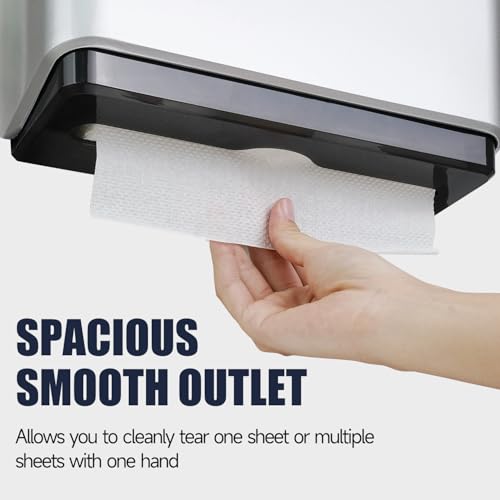 AIKE Wall Mount Paper Towel Dispenser, Fit Multifold Paper Towel Folded Size 10"x3.1" or Smaller, 200 Sheets Capacity Silver Finish - Image 5