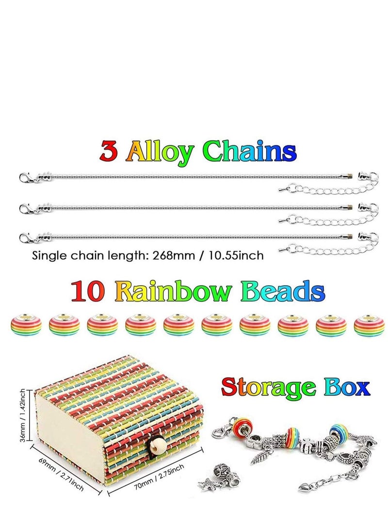 SYOSI Girls Charm Bracelet Making Set Girls Jewellery Making Kits For Kids Nice Gifts For Girls, Present For 8 12 Year Old Girl DIY Silver Plated Bead Snake Chain Jewelry Bracelet - Image 5