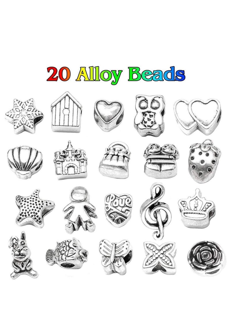 SYOSI Girls Charm Bracelet Making Set Girls Jewellery Making Kits For Kids Nice Gifts For Girls, Present For 8 12 Year Old Girl DIY Silver Plated Bead Snake Chain Jewelry Bracelet - Image 2