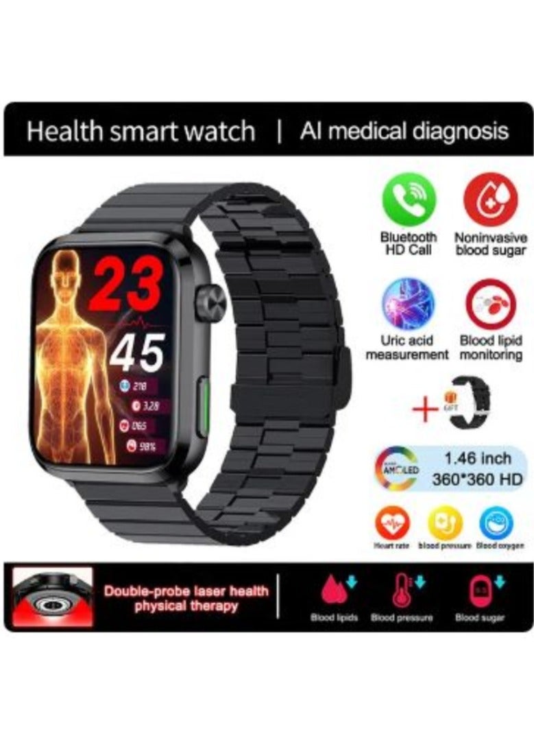 AROAQ F220 HealthWear Bluetooth Call Blood Sugar Body Temperature Urea Blood Lipids Family and Friends Care SOS Smart Watch - Image 1