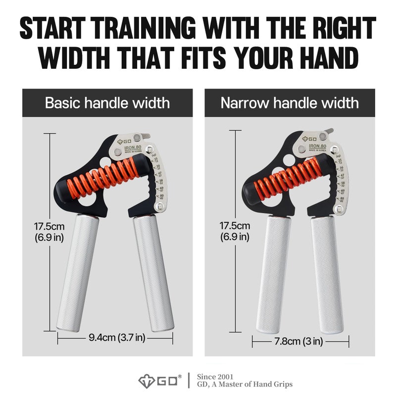 GD مدرب قوة القبضة GD IRON GRIP قابل للتعديل مقبض اليد مقوي القوة مقبض اليد مدرب قوة المعصم صامت ودائم - تدريب قوة الساعدين والأصابع واليد للرياضيين والمتسلقين وإعادة التأهيل - Image 5