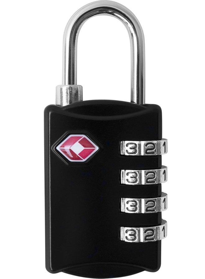 4 Digit Combination Steel Tsa Luggage Lock - Black - Image 1