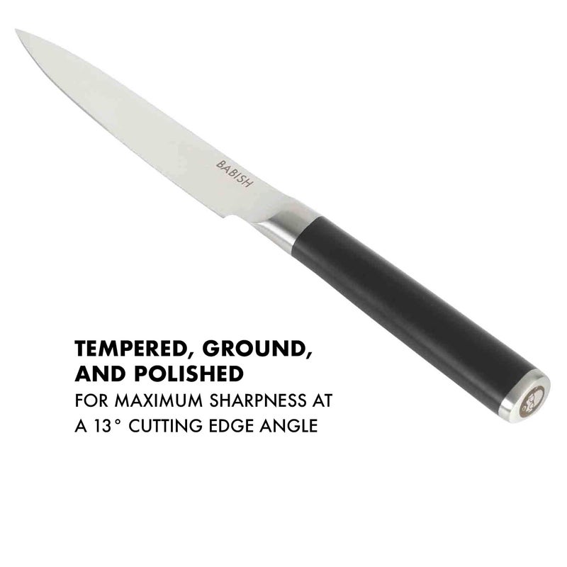 Babish 5-Inch Forged Utility Knife â€“ High-Carbon 1.4116 German Steel Full Tang Kitchen Knife for Precision Cutting and Durability - Image 4