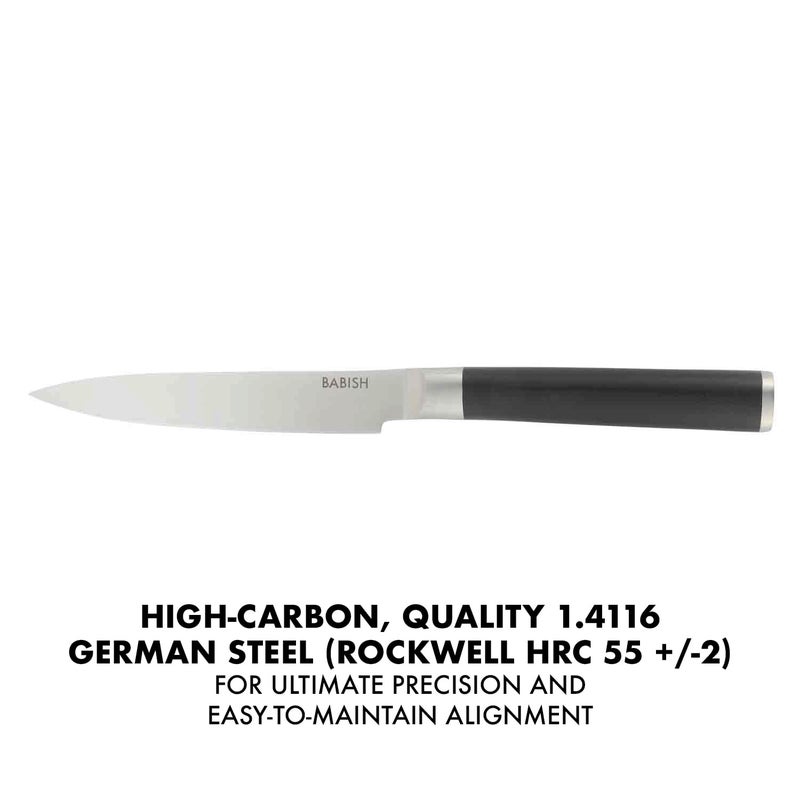 Babish 5-Inch Forged Utility Knife â€“ High-Carbon 1.4116 German Steel Full Tang Kitchen Knife for Precision Cutting and Durability - Image 3