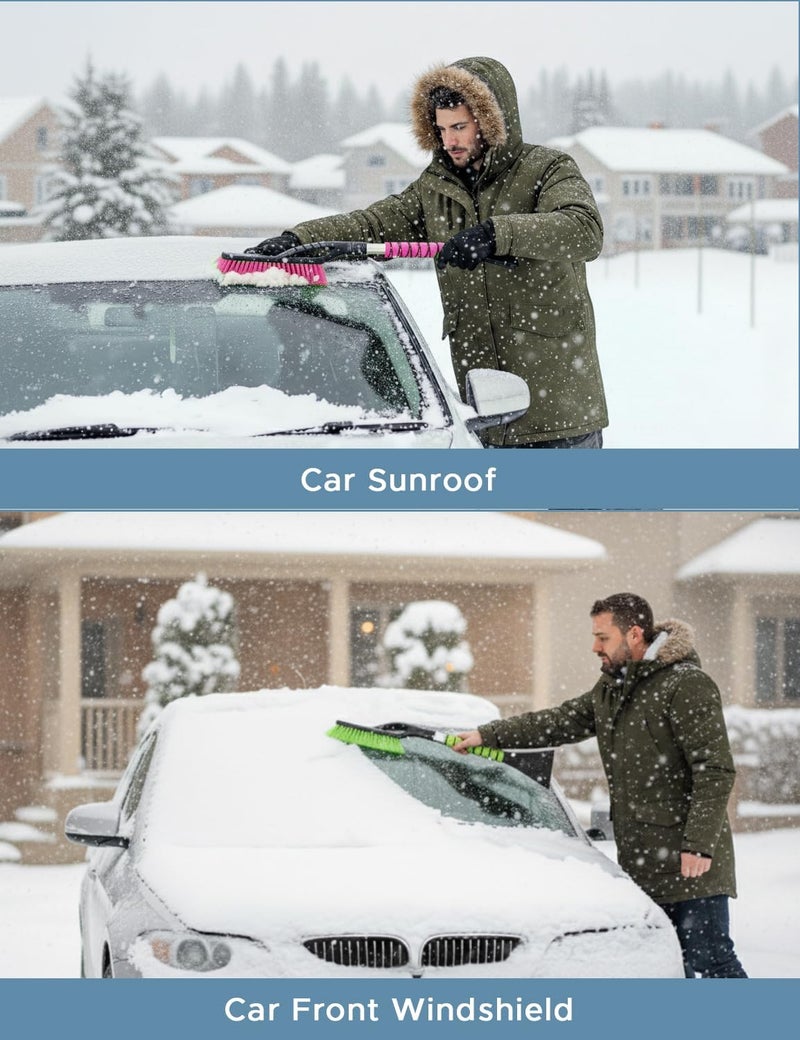 Autovir 27" Car Snow Brush and Ice Scrapers for Windshield (2 Pack) - Ergonomic Foam Grip, Winter Car Accessories - Image 5