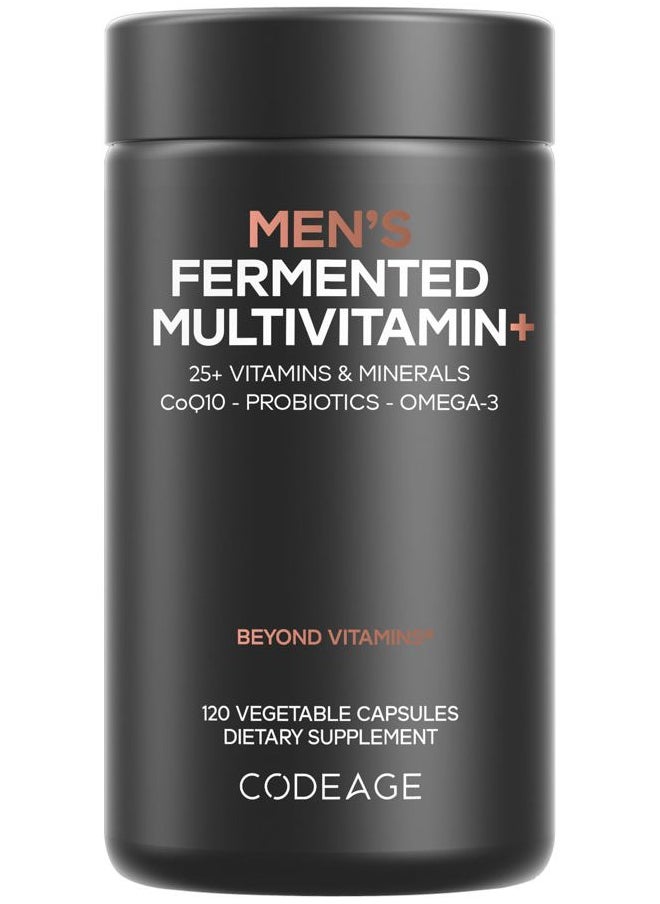 Codeage Men's Daily Multivitamin – 25+ Essential Vitamins & Minerals, Organic Whole Foods, Probiotics, Omega-3, Zinc, Vitamins A, B, C, D, E & K – 120 Capsules  - Image 1