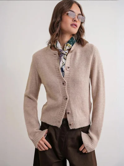ميكسراي كارديجان بأزرار محبوك مضلع من ميكسراي