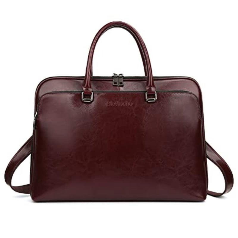 Laptop Messenger shoulder bag: Genuine Leather work Briefcase 13.3 designer Satchel handbag - Image 1