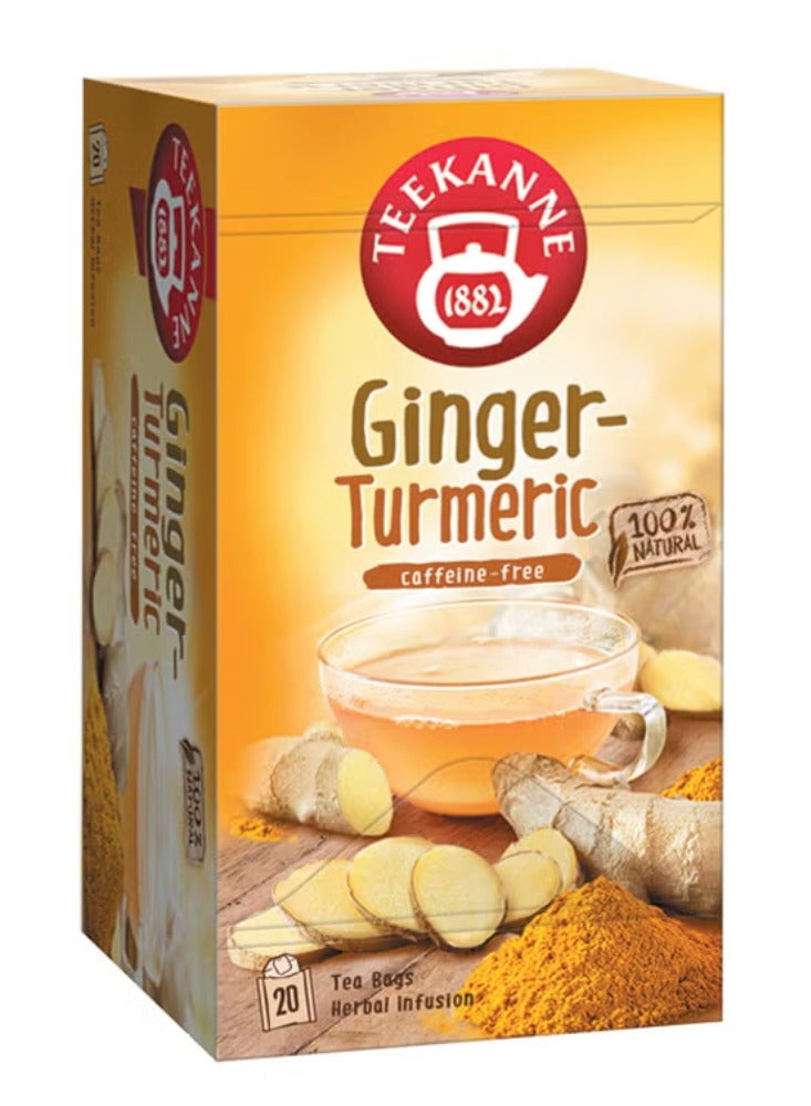 Teekanne Ginger Turmeric Herbal Tea – Natural Detox & Immunity Support – Caffeine Free Wellness Infusion – 20 Tea Bags (35g) - Image 1