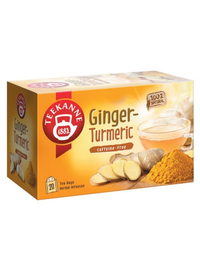 Teekanne Ginger Turmeric Herbal Tea – Natural Detox & Immunity Support – Caffeine Free Wellness Infusion – 20 Tea Bags (35g) - Image 2