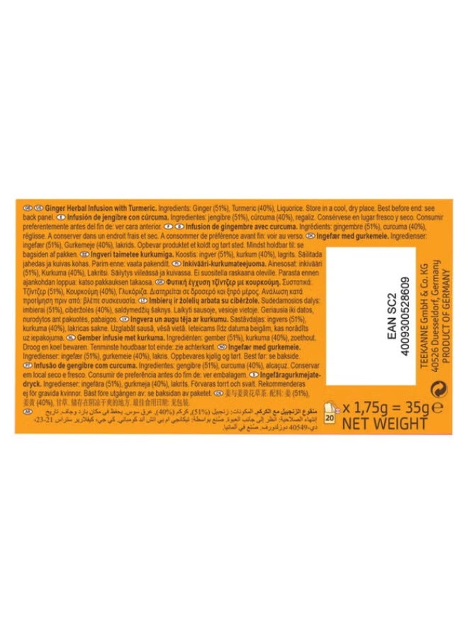 Teekanne Ginger Turmeric Herbal Tea – Natural Detox & Immunity Support – Caffeine Free Wellness Infusion – 20 Tea Bags (35g) - Image 3