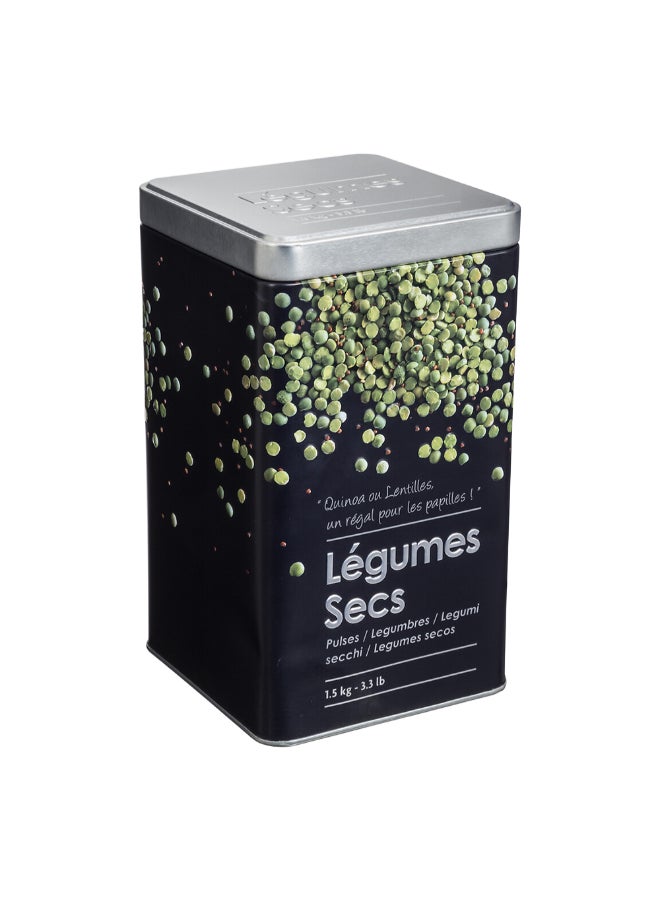 Five Simply Smart High Quality Metal Pulses Container Black and Silver 1.5 kg 136310 - Image 1