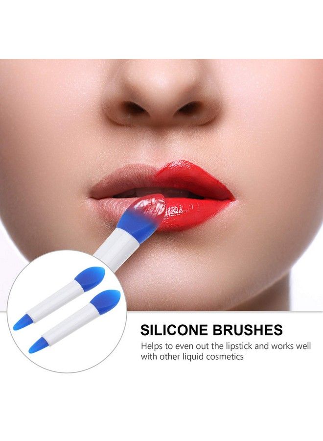 Beaupretty 20Pcs Silicone Lip Brush Double Sided Lipstick Applicator Brushes Makeup Brushes Face Cleanser Brush Facial Mud Applicator Brush For Smoother And Fuller Lip White Blue - Image 5
