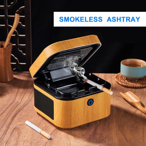 SHD Multifunctional Smokeless AshtrayUSB Rechargeable HEPA Filter Ashtray for Home Office Car Indoor Outdoor Brown - Image 3